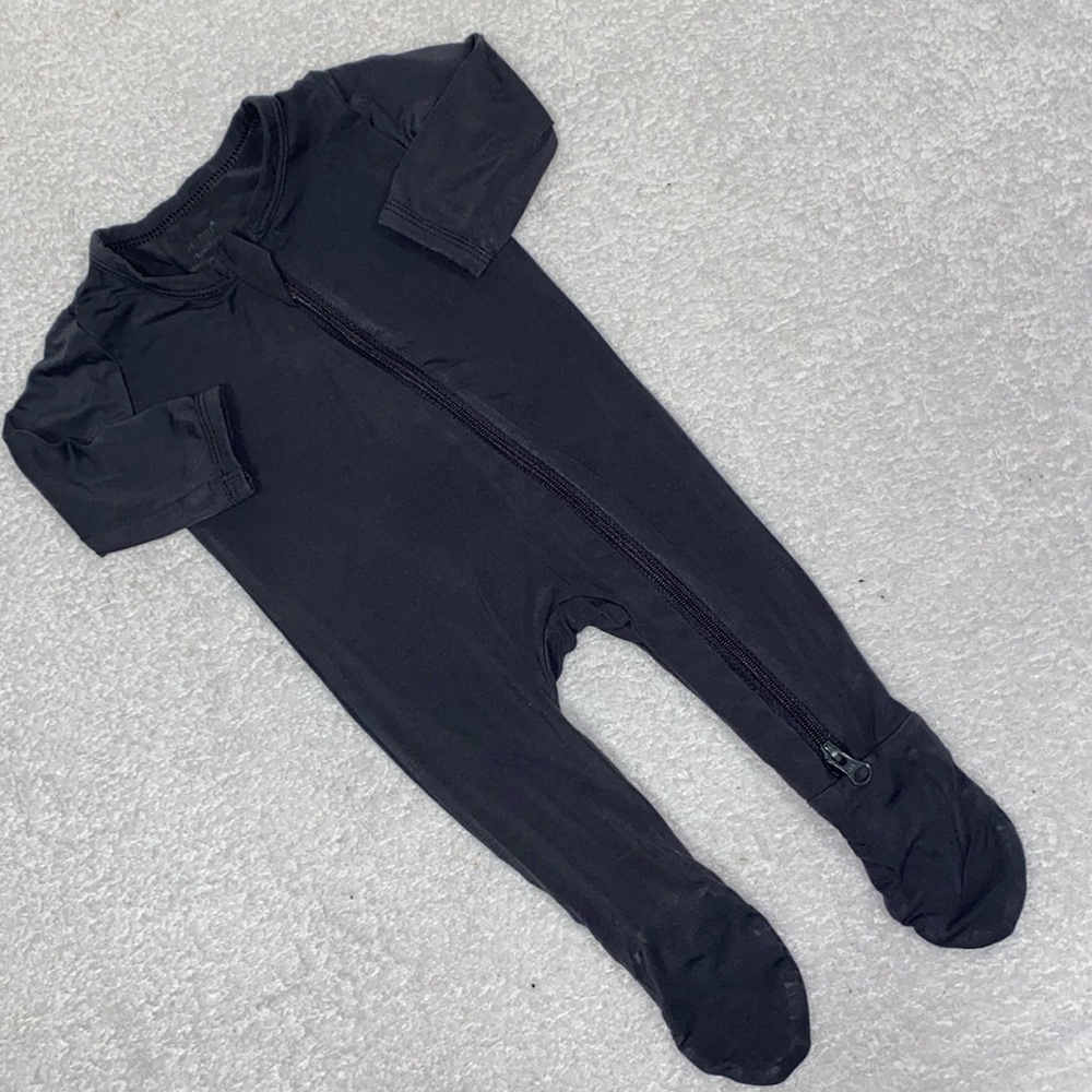 HAPIU Rayon from Bamboo Baby Footed Pajamas dark grey newborn